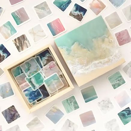 Deniz Temalı Kutu Sticker • Bullet Journal