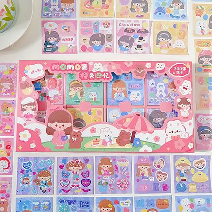 Momo Temalı 200 Yaprak Sticker Seti • Bullet Journal