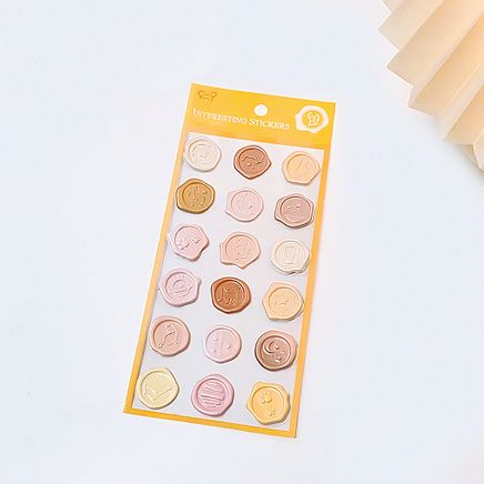 Sarı Temalı Wax 3D Pul Sticker Seti • Bullet Journal