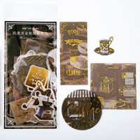 Coffee Temalı Vintage Altın Damga Sticker Seti • Bullet Journal