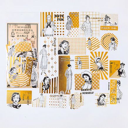 Dream Girl Temalı Vintage Altın Damga Sticker Seti • Bullet Journal