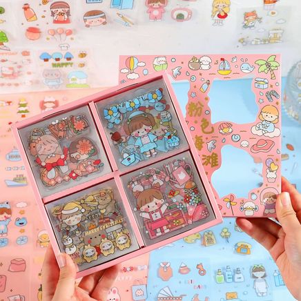 Happy Life Temalı 100 Yaprak 4 Bölmeli Sticker Seti • Bullet Journal