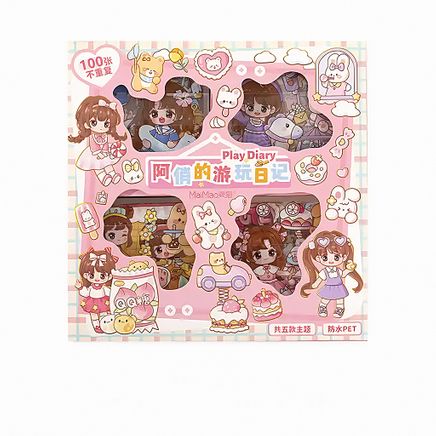 Play Diary Temalı 100 Yaprak 4 Bölmeli Sticker Seti • Bullet Journal