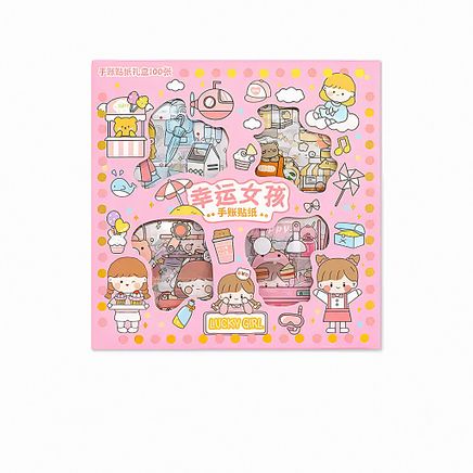 Lucky Girl Temalı 100 Yaprak 4 Bölmeli Sticker Seti • Bullet Journal