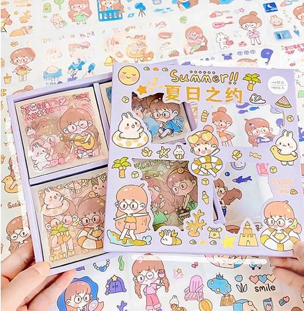 Summer Temalı 100 Yaprak 4 Bölmeli Sticker Seti • Bullet Journal