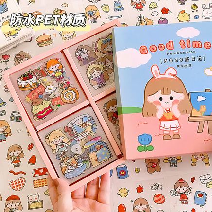 Good Time Temalı 100 Yaprak 4 Bölmeli Sticker Seti • Bullet Journal