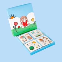 Sweet Girl and Rabbit Temalı 80 Yaprak 4 Bölmeli Sticker Seti • Bullet Journal