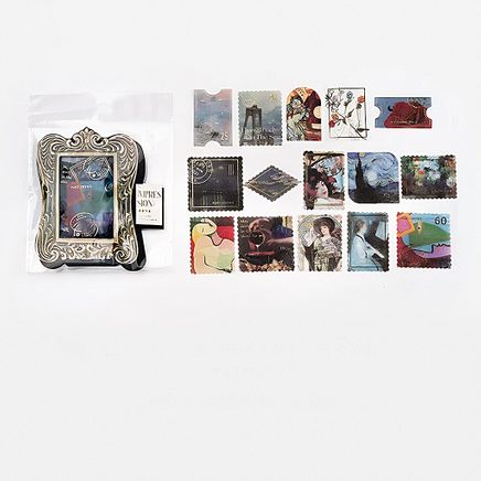 Impresyonist Pul Temalı 45 Adet Sticker Seti • Bullet Journal