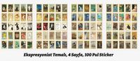 Ekspresyonist Temalı 100 Adet Pul Sticker Seti • Bullet Journal