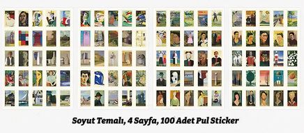 Soyut Temalı 100 Adet Pul Sticker Seti • Bullet Journal