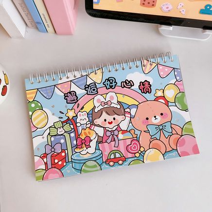 Cute Rabbit and Bear Temalı Sticker Defteri