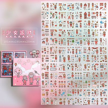 Girl Party Temalı 100 Yaprak 4 Bölmeli Sticker Seti • Bullet Journal