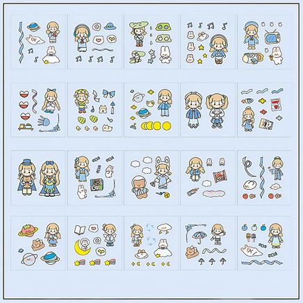 Stars Temalı 20 Yaprak Sticker Seti • Bullet Journal