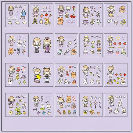 Flower Temalı 20 Yaprak Sticker Seti • Bullet Journal