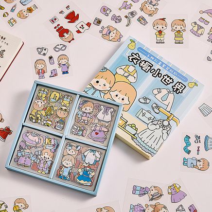 Wardrobe Small World Temalı 100 Yaprak 4 Bölmeli Sticker Seti • Bullet Journal