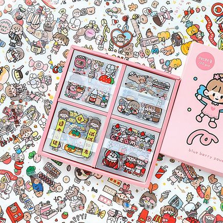 Sweet Girl Temalı 100 Yaprak 4 Bölmeli Sticker Seti • Bullet Journal (GGK-DZ082)