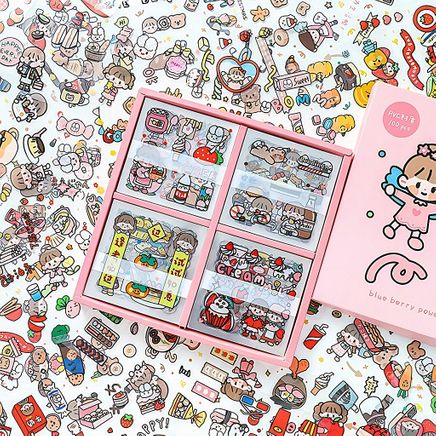 Sweet Girl Temalı 100 Yaprak 4 Bölmeli Sticker Seti • Bullet Journal