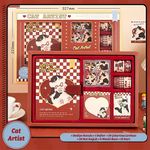 Kitten Temalı Hediye Kutulu Kit • Defter • Washi Bant • Not Kağıdı • Sticker • Kart