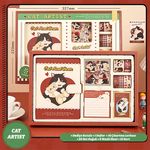 Cat and Bear Temalı Hediye Kutulu Kit • Defter • Washi Bant • Not Kağıdı • Sticker • Kart