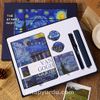 Van Gogh Yıldızlı Geceler Temalı Kutulu Kit • Defter • Kalem • Washi Bant • Ayraç • Sticker (GGK-NB005)