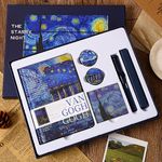 Van Gogh Yıldızlı Geceler Temalı Kutulu Kit • Defter • Kalem • Washi Bant • Ayraç • Sticker