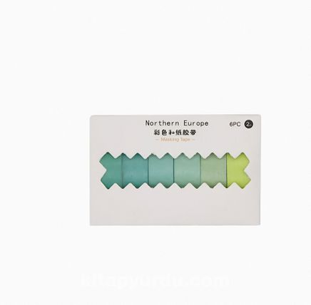 Yeşil Temalı 6 Renkli Washi Bant • Sticky Note (GGK-PAX002)