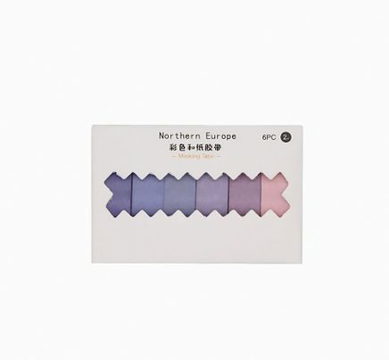 Mor Temalı 6 Renkli Washi Bant • Sticky Note