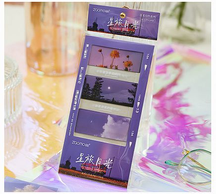 Purpler Life Temalı 5 Farklı Dizayn Pet Index • Index Sticker • Post-it • Sticky Note