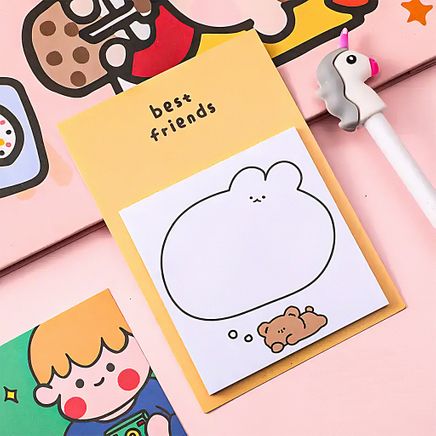 Düşünen Ayıcık Temalı Renkli Memo Pad • Post-it • Sticky Note