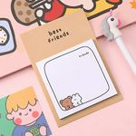 Ayıcık ve Tavşan Temalı Renkli Memo Pad • Post-it • Sticky Note