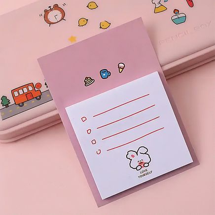Tavşan Love Yourself Temalı Renkli Memo Pad • Post-it • Sticky Note