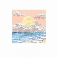 Mavi-Turuncu Manzaralı Temalı Renkli Memo Pad