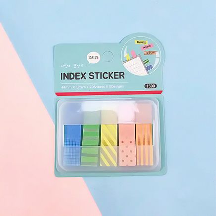 Mavi Temalı 4 Dizayn Index Sticker • Memopad • Sticky Note