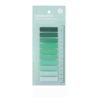 Yeşil Tonları Temalı 10 Renkli Cetvelli Index • Index Sticker • Post-it • Sticky Note