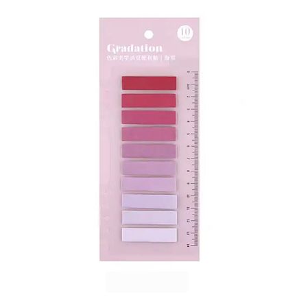 Kırmızı-Mor Tonları Temalı 10 Renkli Cetvelli Index • Index Sticker • Post-it • Sticky Note