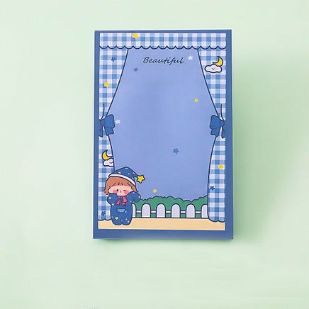 Pijamalı Kız Temalı Renkli Kareli Memo Pad