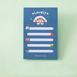 Lovely Girl Temalı Renkli Kareli Memo Pad