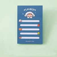 Lovely Girl Temalı Renkli Kareli Memo Pad