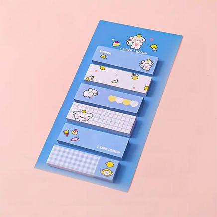 I Love Lemon Mavi Tonları Temalı 6 Tasarım Index Sticker • Sticky Note