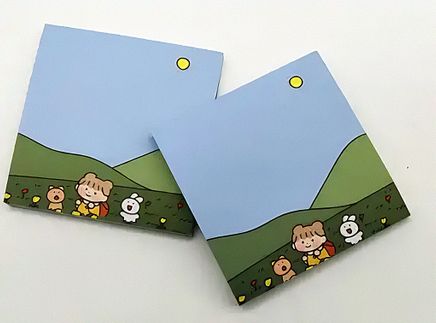 Okula Giderken Temalı Renkli Memo Pad