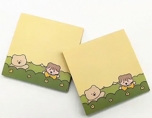Ayıcık ve Tatlı Kız Temalı Renkli Memo Pad