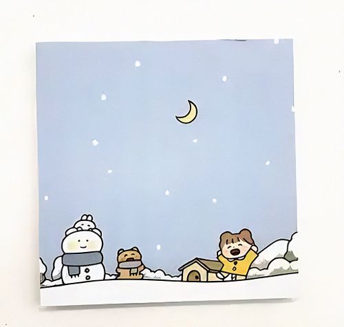 Kardan Adam Temalı Renkli Memo Pad