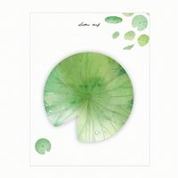 Yeşil Lotus Yaprağı Temalı Post-it • Memo Pad • Sticky Note