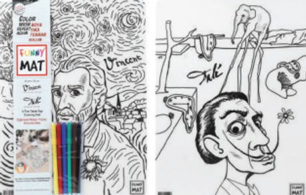 Funny Mat - Vincent Van Gogh ve Salvador Dalı (6'lı Kalem Hediyeli)