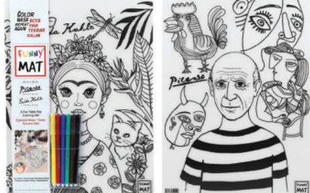 Funny Mat - Pablo Picasso ve Frida Kahlo (6'lı Kalem Hediyeli) 