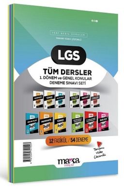 2025 LGS 1. Dönem ve Genel Konular Tüm Dersler Deneme Sınavı Seti 12 Fasikül 54 Deneme