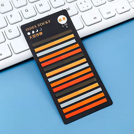 Kırmızı-Turuncu Temalı 15 Renkli Şeffaf Pet Index • Index Sticker • Post-it • Sticky Note