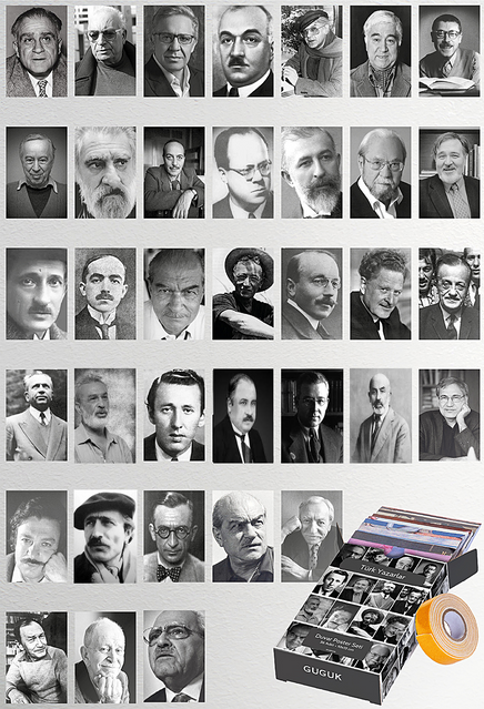 Türk Yazarlar Edebiyat Temalı 36 Adet Duvar Poster - Kolaj Seti Oda Dekoru