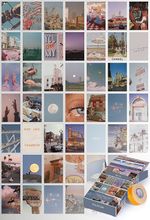 Retro Temalı 45 Adet Duvar Poster - Kolaj Seti Oda Dekoru