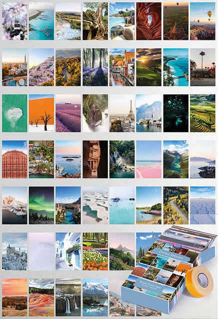 Dünya Şehirleri Temalı 54 Adet Duvar Poster Seti Oda Dekoru